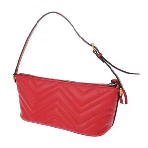 Gucci Shoulder Marmont Leather Red GG Bag